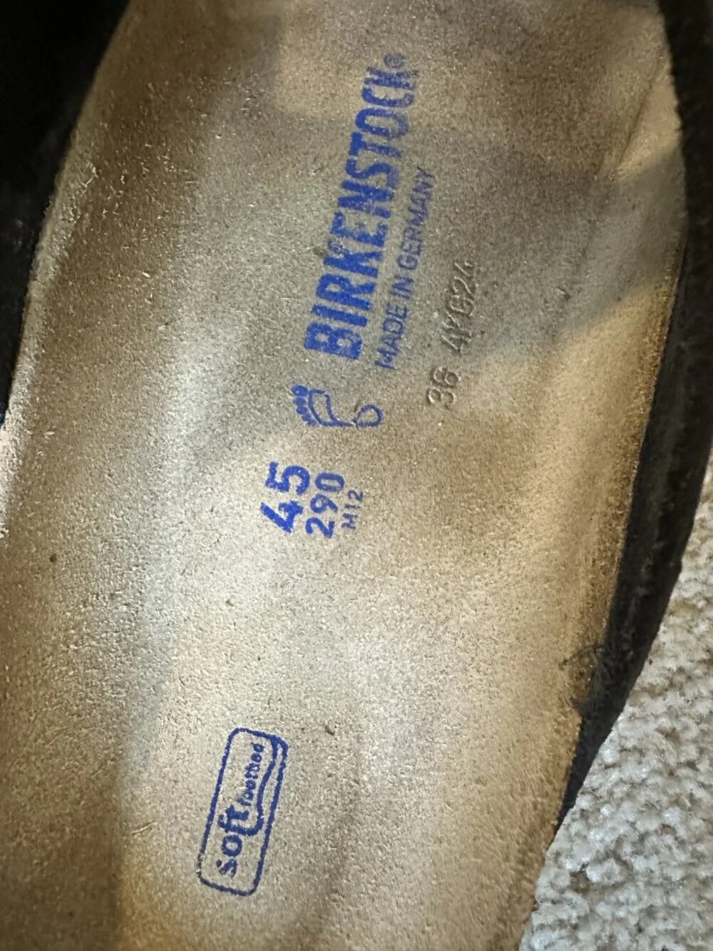 Birkenstock Arizona Black Leather size 45 regular NWOT/no box